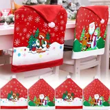 ITMNMNL Stuhlhussen Weihnachten 6er Set Weihnachten Stuhlhussen,Stuhlhusse Weihnachten,Weihnachts Stuhlhussen Weihnachtsstuhlhussen für Esszimmer,Abendessen,Dekoration Stühle Stuhlabdeckung - 60×50cm