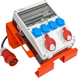 Doktorvolt Baustromverteiler mit Ständer und Kabel Stromverteiler SET-S/FI 32A 16A 4x230V Doktorvolt