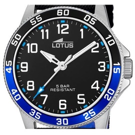 Lotus Kinder Jugend Uhr Armbanduhr 18787/2 Ledertextilarmband schwarz