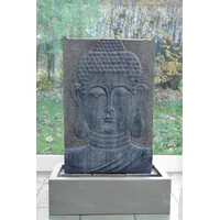 Köhko KÖHKO® Wasserspiel Buddha Höhe ca. 102 cm mit LED-Beleuchtung Wasserwand für Garten, die Terrasse und Wohnzimmer