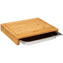 5 five simply smart Simply Smart Schneidebrett mit Edelstahl-Schublade 35 x 28 cm Bambus Beige/Braun