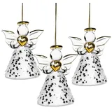 SIKORA BS400 Engel Christbaumschmuck Glas Figur Weihnachtsbaum Anhänger 3er Set, VE:3er Set