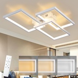 CBJKTX LED Deckenleuchte Wohnzimmer Deckenlampe Modern - 72W Wohnzimmerlampe Dimmbar mit Fernbedienung Weiß Schlafzimmerlampe Rechteck Metall-Design für Schlafzimmer Kinderzimmer küchen