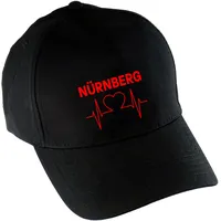 Multifanshop Baseballcap - Nürnberg - Herzschlag - Druck rot