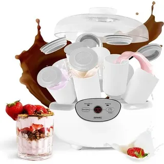 Duronic YM2 Joghurtbereiter - Joghurtmaschine mit 8 Keramikbechern und Deckel - 1000 ml Joghurt in 125 ml Portionen