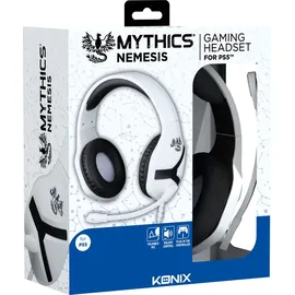 KONIX Nemesis PS5 HEADSET Gaming Over Ear Headset kabelgebunden Stereo schwarz/weiß