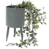 DanDiBo Ambiente Blumentopf mit Füßen 27 x 27 x 27 cm Grau