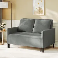 2-Sitzer-Schlafsofa aus Cord, modernes Schlafsofa mit Armlehne, Loveseat-Sofa mit Massivholzrahmen, L 120–180 cm, Grau