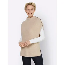 Pullunder HEINE "Pullunder", Damen, Gr. 38, beige (sand, meliert), 100% Baumwolle, unifarben, meliert, Pullover
