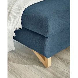 furn.design Ecksofa blau Struktur-Stoff Sofa mit Bettfunktion und Stauraum 284 cm | blau