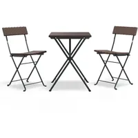 vidaXL 3-tlg. Bistro-Set Klappbar Braun Poly Rattan