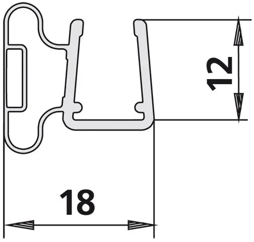 Kermi 1650 1x Magnetleiste, Länge: 2000 mm, 6031610 6031610