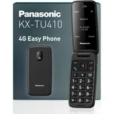 Panasonic KX-TU410EXB 4G Klapphandy, SOS-Taste, Bluetooth 5.0, HAC, Freisprechen, IP44, Schwarz