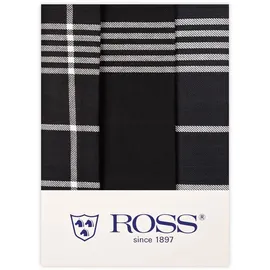 Ross 3er Pack Baumwoll-Geschirrtücher 1837 3- Pack 50x70 cm | schwarz - schwarz