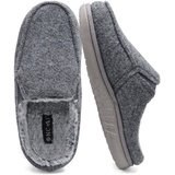 ONCAI Hausschuhe Herren mit Filz,Arch-Unterstützung Memory Foam Pantoffeln und Plüsch Baumwolle Mischung Hüttenschuhe Wolle Haus Slippers mit Gummisohlen Grau EU Größe 48 - 48 EU