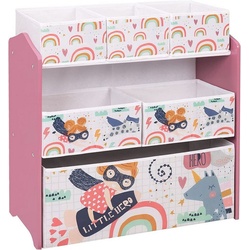EUGAD Bücherregal, 1-tlg., Kinder Aufbewahrungsregal Spielzeugregal aus MDF Rosa rosa