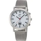 ETT Eco Tech Time EGS-11579-11M Herrenuhr Solar Funkuhr Station Watch mit Milanaiseband