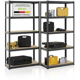 Juskys Lagerregal Basic 8er Set 180x90x40 cm – Metall Schwerlastregal, 40 Böden, 7000 kg, Grau