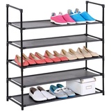 IDIMEX Schuhregal WILLY, Schuhregal Stoffregal Steckregal Kellerregal 20 Paar Schuhe Standregal schwarz