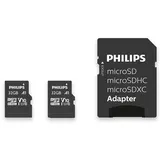 Philips Ultra Speed Micro SDHC Card 2x 32 GB + SD Adapter UHS-I U1, Lesegeschwindigkeit bis zu 80 MB/s, A1 Fast App Performance, V10, Speicherkarte für Smartphones, Tablet,PC,Card Reader,Full HD Video