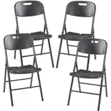 [en.casa] Ljusnarsberg Klappstuhl 87 x 46 x 53 cm schwarz 4 St.