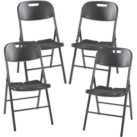 [en.casa] Ljusnarsberg Klappstuhl 87 x 46 x 53 cm schwarz 4 St.
