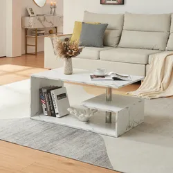 Couchtisch Haarlem 90x50x41 cm Marmoroptik, weiß