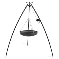 Cook King Schwenkgrill 200 cm inkl. Grillrost Ø 60 cm + Kurbel Rohstahl