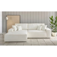 andas Ecksofa Finnley Schlafsofa 267 cm in Bouclé u. Struktur fein«, weiß