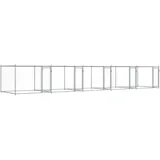 vidaXL Hundezwinger mit Türen 10 x 2 x 1,5 m Stahl Grau