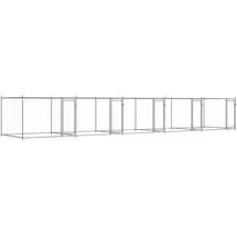 vidaXL Hundezwinger mit Türen 10 x 2 x 1,5 m Stahl Grau