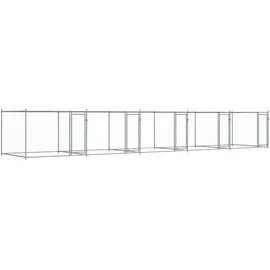 vidaXL Hundezwinger mit Türen 10 x 2 x 1,5 m Stahl Grau