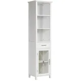 Teamson Home Delaney Badezimmerschrank aus Holz mit Schubladen Weiß