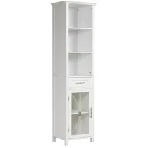Teamson Home Delaney Badezimmerschrank aus Holz mit Schubladen Weiß