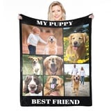 Personalisierte Decke Mit Foto,Fotodecke Mit Eigenem Foto,Worten Bild Collage Individuelle Decken, Geburtstags-Souvenir-Geschenke Personalisierte Decke für Vater, Mutter, Kinder, Hunde, Freunde