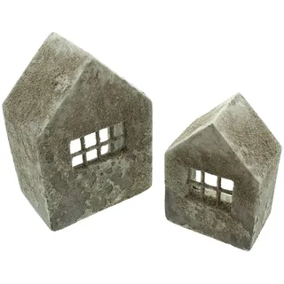 Frank Flechtwaren Haus Beton-Style, 2er Set, rustikal gefertig, schwere Qualität