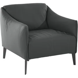 W.Schillig Cocktailsessel sally Leder 84 x 78 x 84 cm Grau mit Kissen