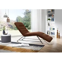 W.Schillig Relaxliege daily dreams Leder/Polyester 75 x 91 x 170 cm Braun mit Kissen