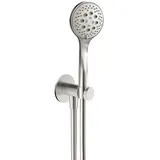 Herzbach Design iX Wannenset rund mit Brauseanschlussbogen Edelstahl gebürstet 17.914700.1.09
