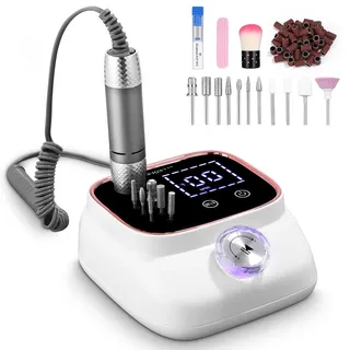 UIHOL 45000RPM Elektrisch Nagelfräser Professionelle, Fräser für Gelnägel, Tragbare Elektrische Nagelfeile, mit Nagelfeile Maniküre Pediküre Zubehör Set für den Heimgebrauch,Nagelstudios, Rotgold