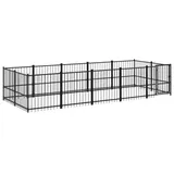 vidaXL Outdoor-Hundezwinger 9,38 m2 Stahl Schwarz