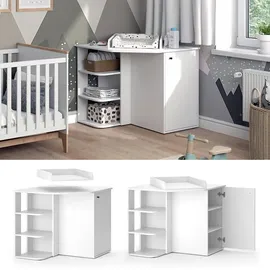 Vicco Wickelkommode Kristian Weiß, 85 x 86 cm Tür und offenen Fächern