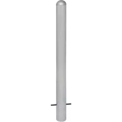PROREGAL Rammschutzpoller CITY aus Stahl ohne Reflexstreifen | Ladesäulen-Schutz zum Einbetonieren | HxØ 120x10,8cm | Silber