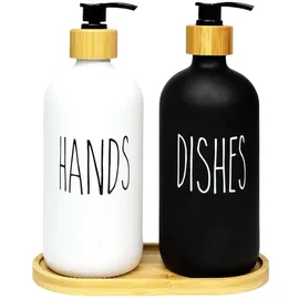 Intirilife Seifenspender 500ml Schwarz Weiß