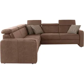 sit&more Ecksofa SIT & MORE "Bologna L-Form", braun (hasselnuss), B:247cm H:84cm T:227cm, Sofas, Ecksofa, Kopfteilverstellung, wahlweise mit Bettfunktion und Schubkasten