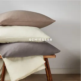 SCHIESSER Bettwäscheset Molly - Musselin - 2-teilig - 135 x 200 cm - Offwhite