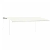 vidaXL Markise Automatisch Einziehbar mit Pfosten 6x3,5 m Creme
