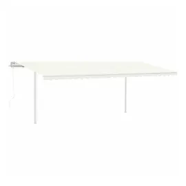 vidaXL Markise Automatisch Einziehbar mit Pfosten 6x3,5 m Creme