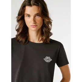 Pepe Jeans T-Shirt BRULE mit Runhals, kleiner Print auf der Brust schwarz S (36)