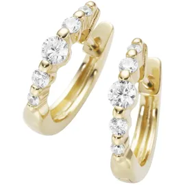 Smart Jewel Paar Creolen SMART JEWEL "Zirkonia Steine, Silber 925", gold, Ohrringe, Damen, Silber 925 (Sterlingsilber)